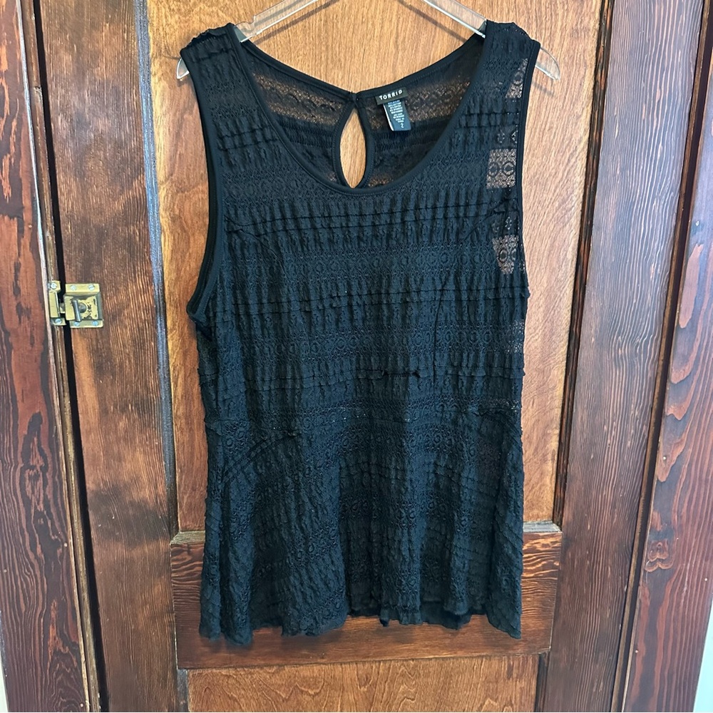 Torrid Black Lace Tank Top